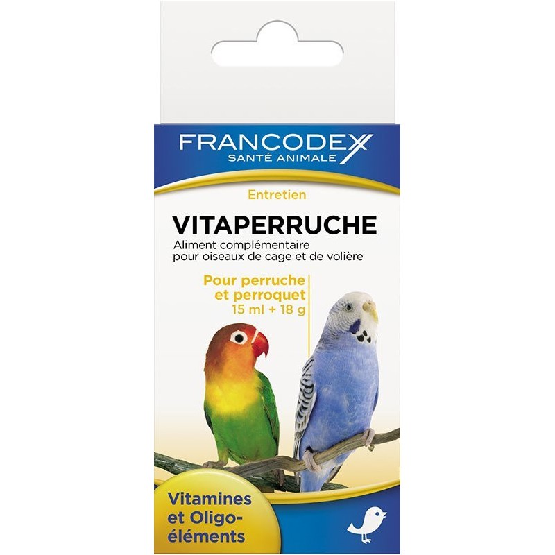 FRANCODEX Witaminy dla papug 15ml + 18g
