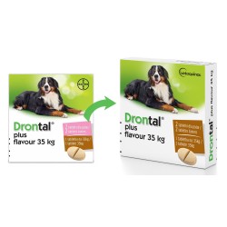 VETOQUINOL Drontal Dog Plus Flavour 35kg - tabletki na odrobaczanie dla dużych psów do 70kg / 2 tabl. w opak.