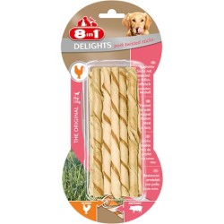8in1 Delights Pork Twisted Sticks - Skręcane pałeczki wieprzowe z kurczakiem 10 szt.