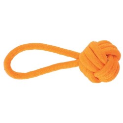 DINGO Piłka pleciona ze sznura z rączką "Energy" 6,5 x 22 cm - pomarańczowy