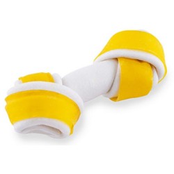 MACED Kość wiązana biało-żółta 11 cm