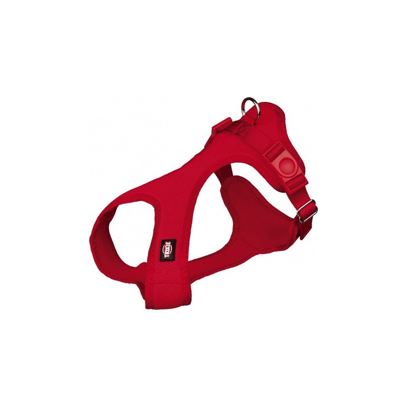 TRIXIE Miękka uprząż / szelki dla psa - czerwone S-M (35cm-60cm)