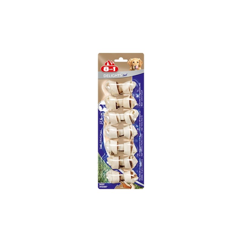 8in1 Beef Delights Bones XS - kość z wołowiną 7 szt.