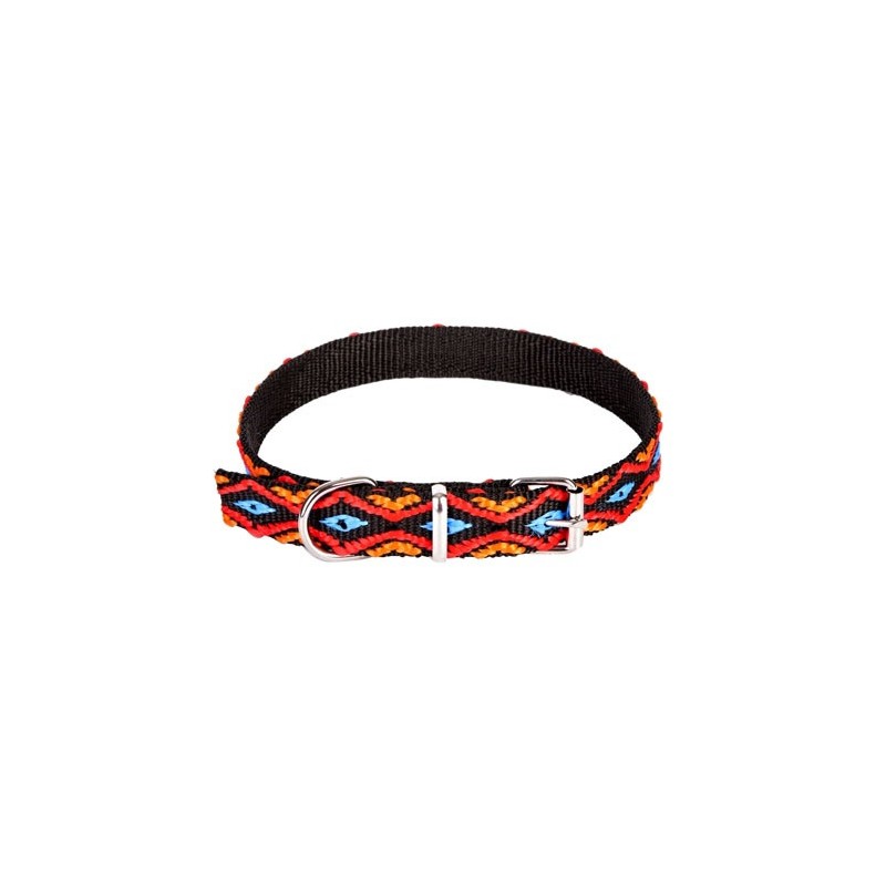 DINGO Obroża Winnetou z metalowym zapięciem - czarna 10mm x 35cm