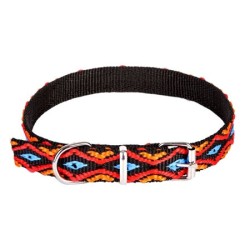 DINGO Obroża Winnetou z metalowym zapięciem - czarna 16mm x 45cm