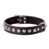DINGO Obroża skórzana z kolcami - czarna 4cm x 60cm (41-51cm)