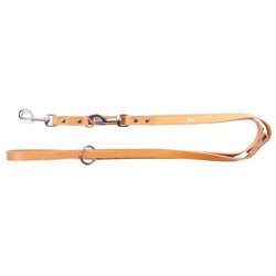 DINGO Smycz skórzana (przedłużana nitowana) - natura 1cm x 110-200cm