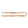 DINGO Smycz skórzana (przedłużana szyta) z wymiennym karabińczykiem - natura 2cm x 200cm