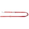 DINGO Smycz skórzana (przedłużana nitowana) z wymiennym karabińczykiem - czerwona 1,5cm x 200cm