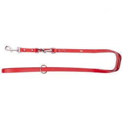 DINGO Smycz skórzana (przedłużana nitowana) - czerwona 1,8cm x 110-200cm