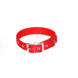 DINGO Obroża Extra z taśmy - czerwona 2,5cm x 60cm (40-52cm)