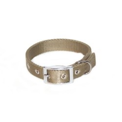 DINGO Obroża Extra z taśmy - khaki 2,5cm x 50cm (28-40cm)