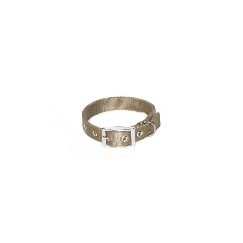 DINGO Obroża Extra z taśmy - khaki 2,5cm x 55cm (32-44cm)