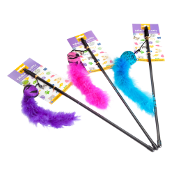 DINGO Wędka z piłką i ogonkiem Fioletowy