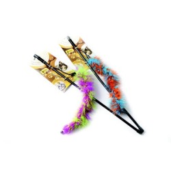 DINGO Wędka z piórkami Niebiesko-pomarańczowy