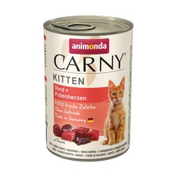 ANIMONDA Carny Kitten - Wołowina z sercami indyka 400g 12x 400g