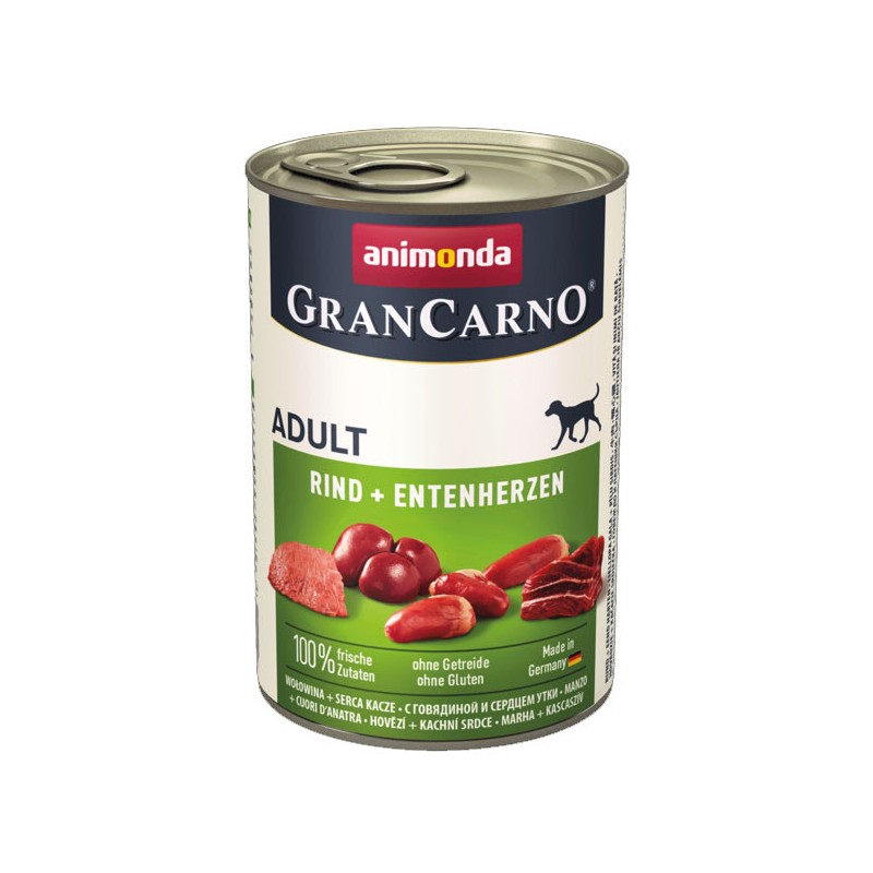 ANIMONDA GranCarno Adult wołowina i kacze serca 400g 12x 400g