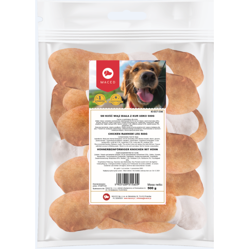 MACED Kość wiązana biała z kurczakiem - Udko 500g
