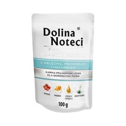 DOLINA NOTECI Premium Małe Rasy - Cielęcina z pomidorami i makaronem (saszetka) 24x 100g
