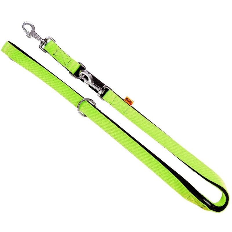 DINGO Smycz przedłużana Energy - zielona 2,5cm x 120-220cm