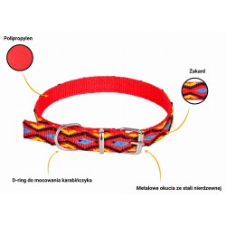 DINGO Obroża Winnetou z metalowym zapięciem - niebieska 16mm x 45cm