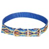 DINGO Obroża Winnetou z metalowym zapięciem - niebieska 25mm x 65cm