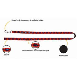 DINGO Smycz pojedyncza Winnetou - czarna 1cm x 130cm