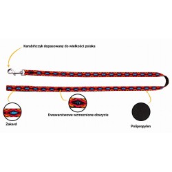 DINGO Smycz pojedyncza Winnetou - czerwona 1cm x 130cm