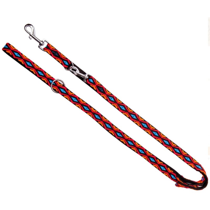 DINGO Smycz przedłużana Winnetou - czarna 1,6cm x 120-220cm