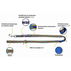 DINGO Smycz przedłużana Winnetou - czarna 2cm x 120-220cm