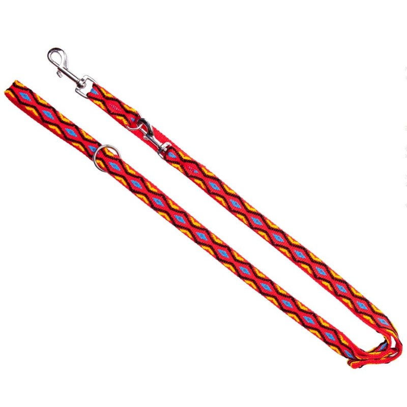 DINGO Smycz przedłużana Winnetou - czerwona 1cm x 120-220cm