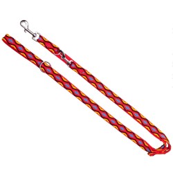 DINGO Smycz przedłużana Winnetou - czerwona 2,5cm x 120-220cm