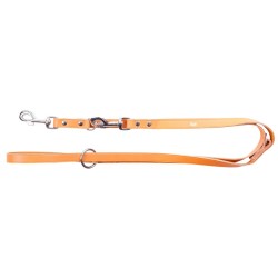 DINGO Smycz skórzana (przedłużana nitowana) - natura 1cm x 110-200cm