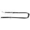 DINGO Smycz skórzana (przedłużana nitowana) - czarna 1,5cm x 110-200cm