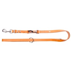 DINGO Smycz skórzana (przedłużana szyta) z wymiennym karabińczykiem - natura 1,5 x 200 cm