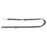 DINGO Smycz skórzana (przedłużana nitowana) z wymiennym karabińczykiem - czarna 1,5 x 200 cm