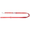 DINGO Smycz skórzana (przedłużana nitowana) z wymiennym karabińczykiem - czerwona 1,5 x 200 cm
