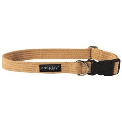 AMIPLAY Obroża regulowana Cotton - Beżowa XL (45-70 x 3cm)