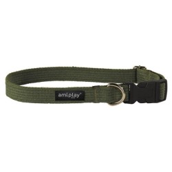AMIPLAY Obroża regulowana Cotton - Khaki XL (45-70 x 3cm)