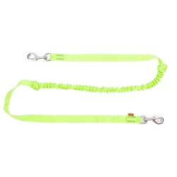 DINGO Smycz do biegania z amortyzatorem i dwoma karabińczykami - zielona