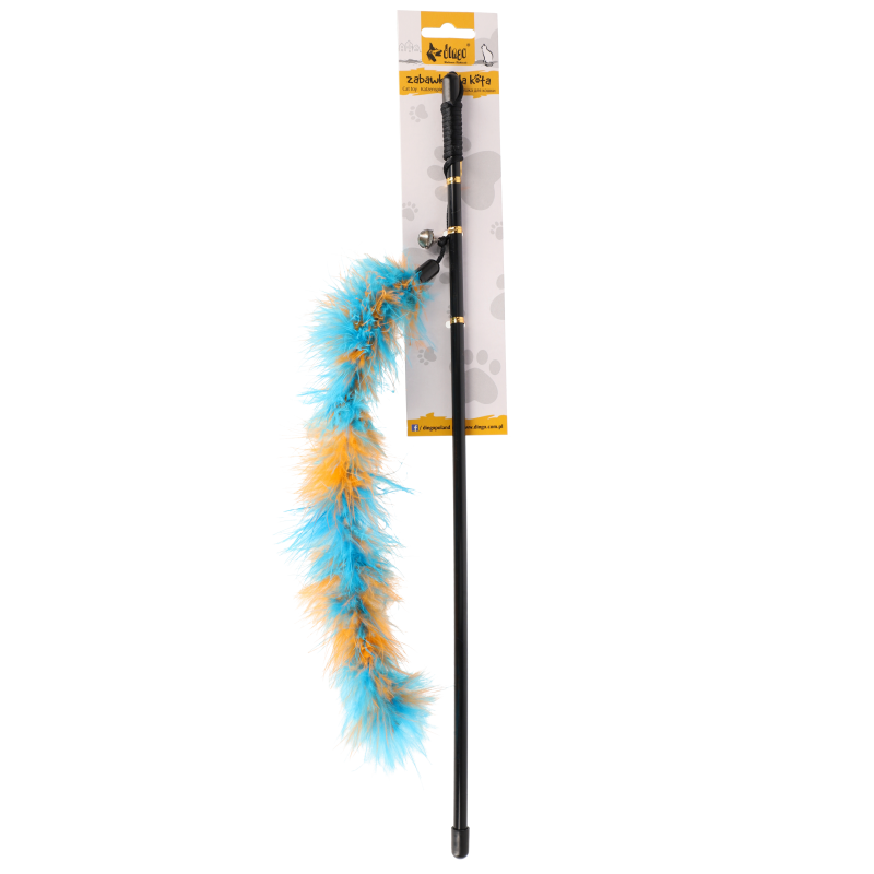 DINGO Wędka z piórkami Różowo-zielony