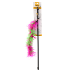DINGO Wędka z piórkami Różowo-zielony