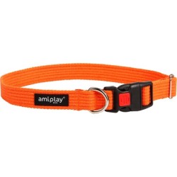 AMIPLAY Obroża regulowana z blokadą Cotton - Pomarańczowa XL (45-70 x 3cm)