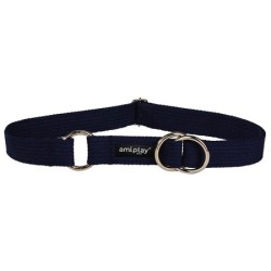 AMIPLAY Obroża półzaciskowa Cotton - Granatowa XXL (45-85 x 3 cm)
