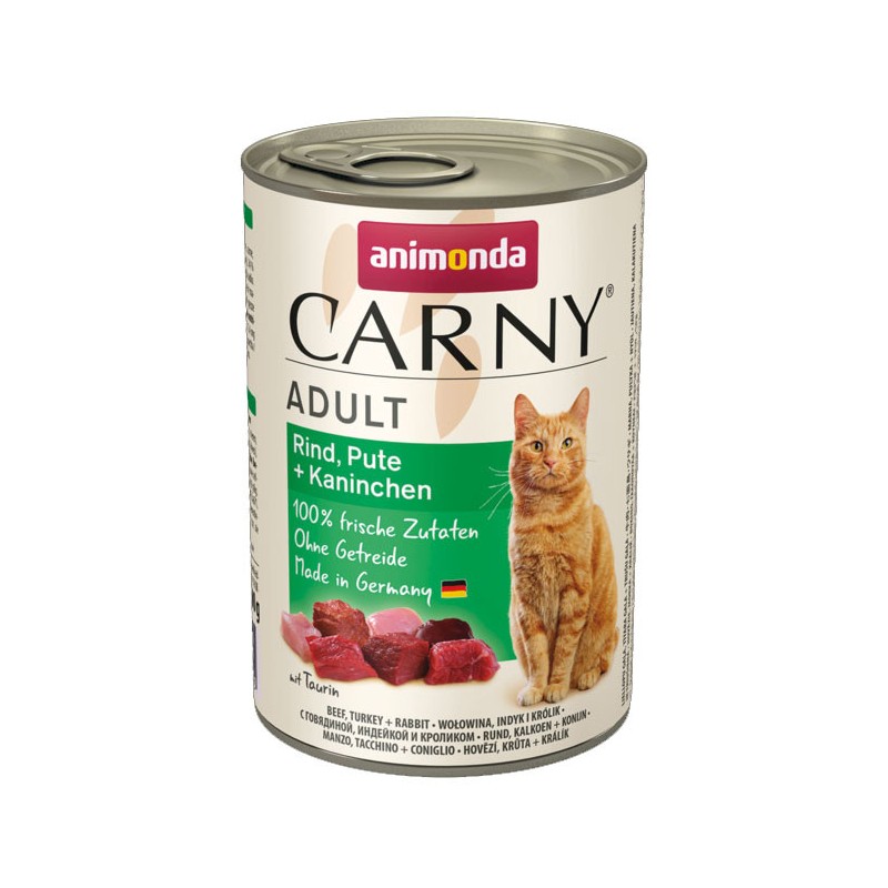 ANIMONDA Carny Adult - Wołowina, Indyk i królik 12x 400g