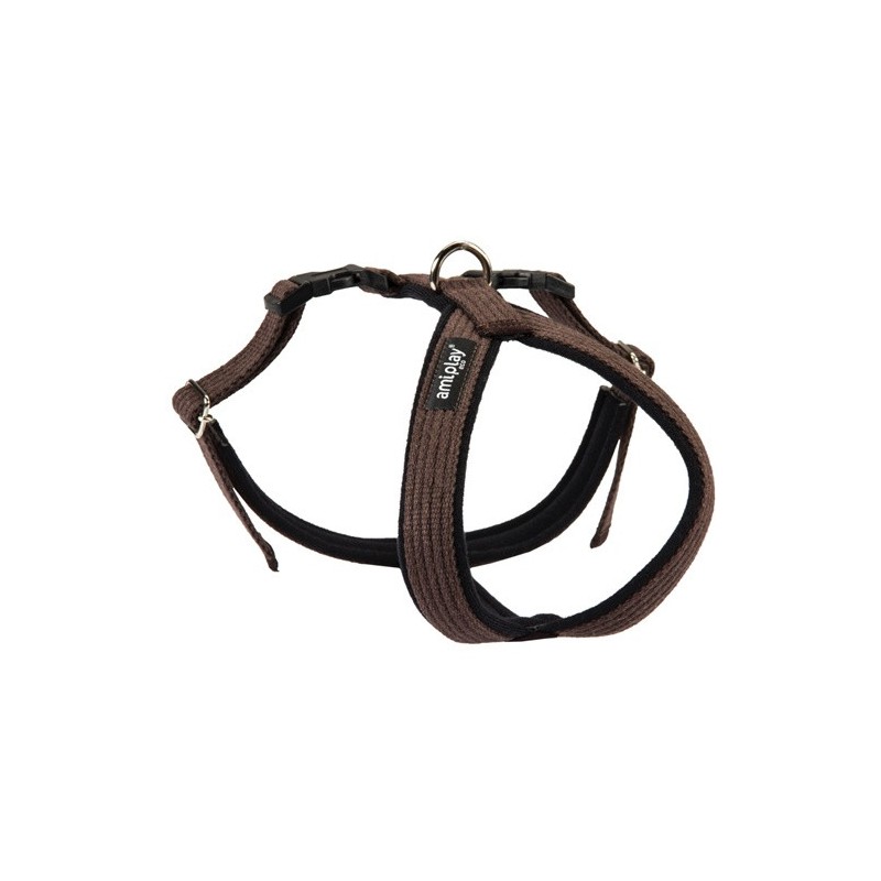 AMIPLAY Szelki regulowane Grand Soft Cotton - Brązowe XXL