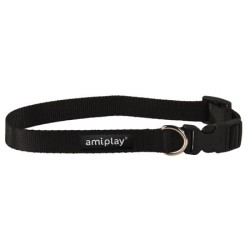 AMIPLAY Obroża regulowana Basic - Czarna XL (45-70 x 2,5cm)
