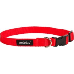 AMIPLAY Obroża regulowana Basic - Czerwona XL (45-70 x 2,5cm)