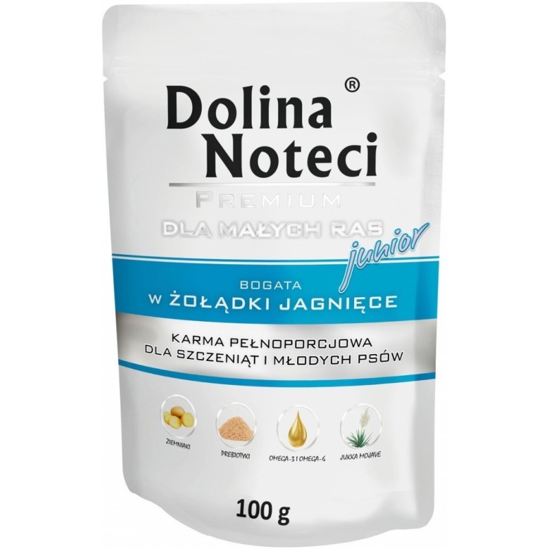 DOLINA NOTECI Premium Małe Rasy Junior - żołądki jagnięce (saszetka) 100g