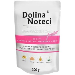 DOLINA NOTECI Premium Małe Rasy Junior - serca indyka, wątróbka z gęsi (saszetka) 100g